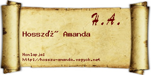 Hosszú Amanda névjegykártya